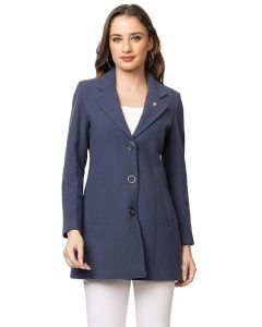 Kotty Winter Wear Casual Wear Outdoor Wear Wool Blend Collared Checked Full Sleeve Women's Coat