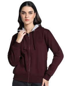 Fox Front Zip, Ribbed Hem, Lined Hood, Casual Winter Wear