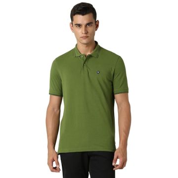 Van Heusen Men's Cotton Solid Regular Fit T-Shirt