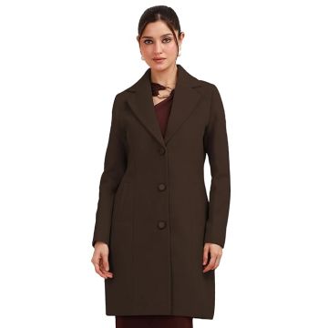 Vogaan Women Wool Stylish Winter Coat Single Breasted,Long Length Trench