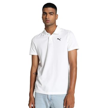 Puma Men's Solid Slim Fit Cotton Essential Polo T-Shirt 