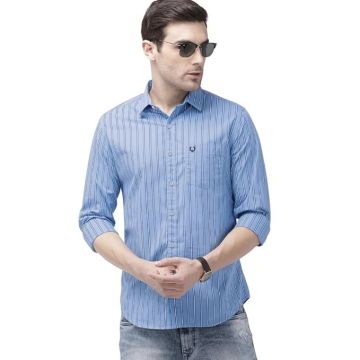 The Indian Garage Co Men's Multi Striped Full Sleeves Cutaway Collar Casual Shirt