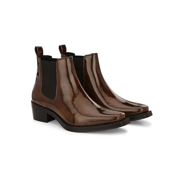 Delize men’s vegan leather, cuban heeled, cowboy ankle boots