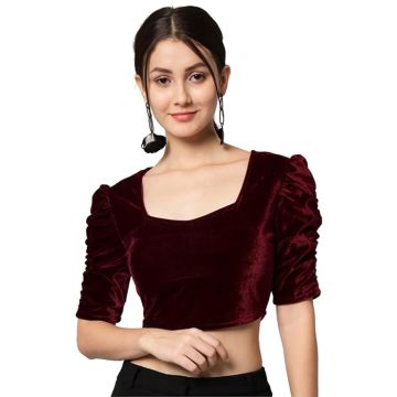 Vaararo Velvet Blouse Tops for Women