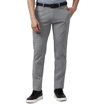 Peter England Men's Slim Fit Mid Rise Formal pants