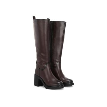 Delize Women Black high heel knee high boots