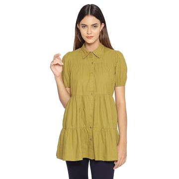 oxolloxo Light Yellow Floral Print Tunic