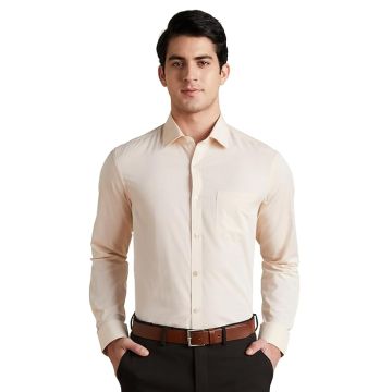 park avenue Men's Solid Cotton Slim Fit Formal Shirt 