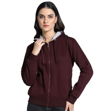 Fox Front Zip, Ribbed Hem, Lined Hood, Casual Winter Wear