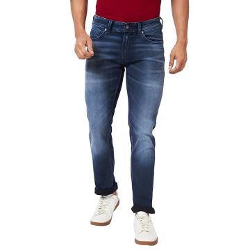 Spykar Mid Rise Regular Fit Blue Jeans for Men
