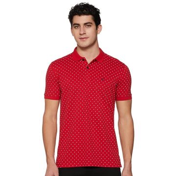Allen Solly Men cotton Regular Fit Printed Polo T-Shirt