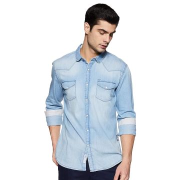 Men's Cotton Slim Fit Denim Shirt 