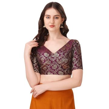 OOMPH! Women's Art Silk Floral Half Sleeve Regular Blouse