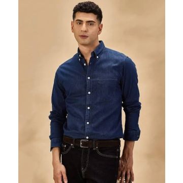 ALDENO Men Regular Fit Shirt with Button-Down Collar For Men